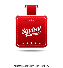 Student Discount Red Vector Icon Design