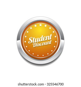 Student Discount Yellow Vector Icon Button