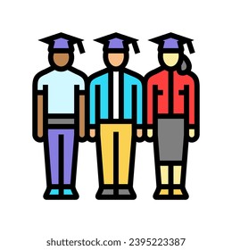 student diversity college teacher color icon vector. student diversity college teacher sign. isolated symbol illustration