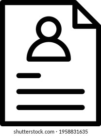 student document vector thin line icon