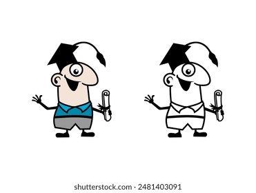 Student Doodle Cartoon Character Design Illustration vector eps format suitable for your design needs logo illustration animation etc