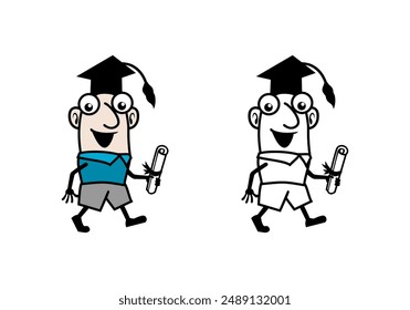 Student Doodle Cartoon Character Design Illustration vector eps format suitable for your design needs logo illustration animation etc