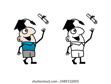 Estudiante Doodle Dibujos Animados Diseño de Personajes Ilustración Vector eps formato adecuado para sus necesidades de diseño ilustración de logotipo animación etc