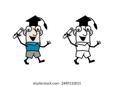 Student Doodle Cartoon Character Design Illustration vector eps format suitable for your design needs logo illustration animation etc