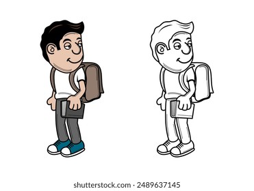 Student Doodle Cartoon Character Design Illustration vector eps format suitable for your design needs logo illustration animation etc