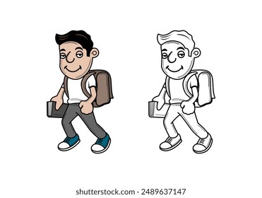 Student Doodle Cartoon Character Design Illustration vector eps format suitable for your design needs logo illustration animation etc