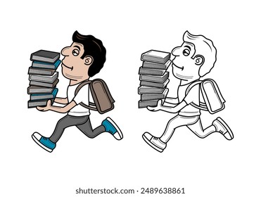 Student Doodle Cartoon Character Design Illustration vector eps format suitable for your design needs logo illustration animation etc