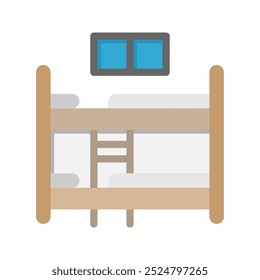 Student dormitory icons. with flat style, suitable for furniture, universities and interior symbol logo illustration.