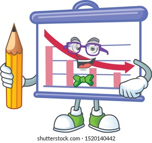 Student down graphic board in character mascot