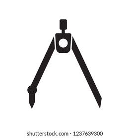 student drawing compass icon in trendy flat style 