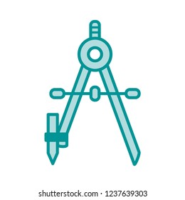 student drawing compass icon in trendy flat style 