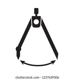 student drawing compass icon in trendy flat style 