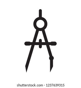 student drawing compass icon in trendy flat style 