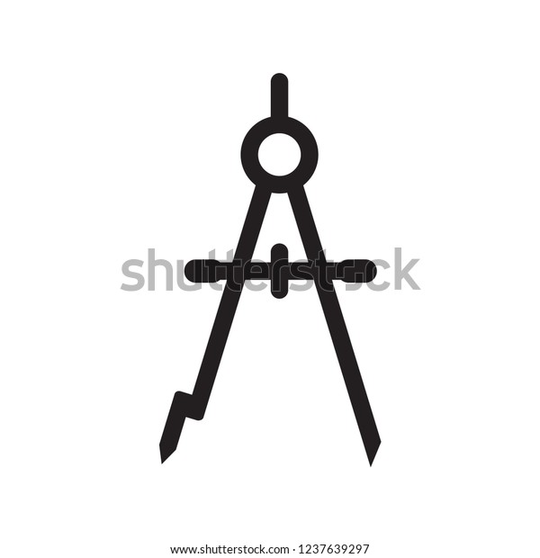 student\
drawing compass icon in trendy flat style\
