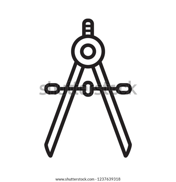 student\
drawing compass icon in trendy flat style\
