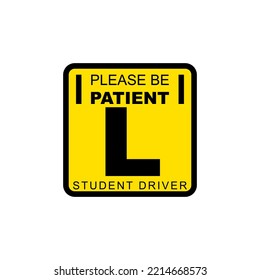 Student driver, Learning driver yellow sticker