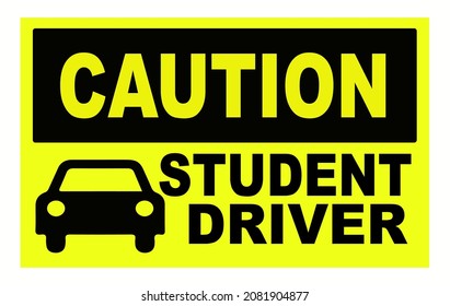 Student driver sign, vector illustration