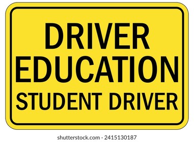 Señal de advertencia y etiquetas de los conductores de estudiantes