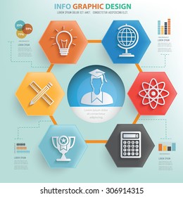 Student Education Concept Info Graphic Designvector Stock Vector ...