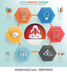 Student and education concept info graphic design,vector