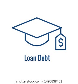 Student Education Icon w imagery depicting the education process and payment