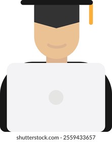 Student Education Study Icon Vector Flat Illustration