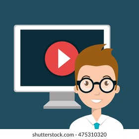 student elearning education icon vector illustration design