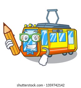 Student electric train isolated with the cartoon