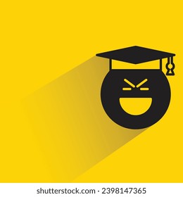 student emoji with shadow on yellow background