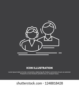 student, employee, group, couple, team Icon. Line vector symbol for UI and UX, website or mobile application