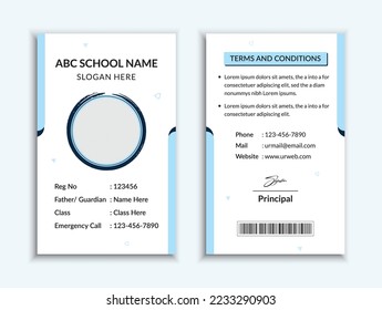 Plantilla de tarjeta de identificación de estudiante y empleado