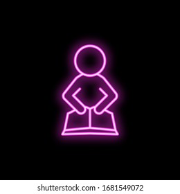 The student is engaged neon icon. Simple thin line, outline vector of school icons for ui and ux, website or mobile application