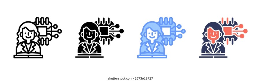 Conjunto de iconos de compromiso estudiantil Colección de estilo múltiple
