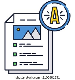 Student exam test icon. Good grade result vector. Paper with high mark, perfect examination score. Learning and achievement