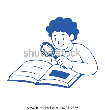 Student examining and analysing educational information.