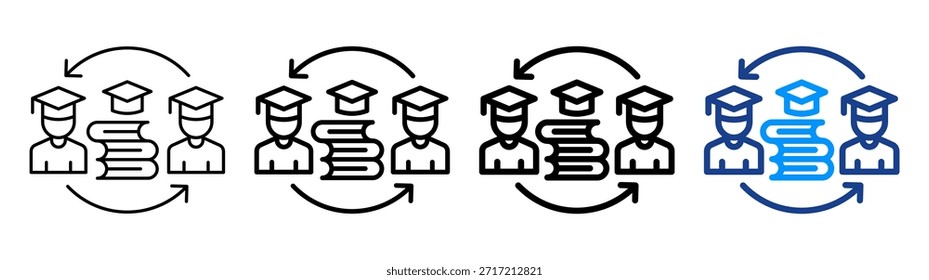 Conjunto de Coleções de Diferentes Estruturas de Tópicos do Ícone de Intercâmbio do Estudante