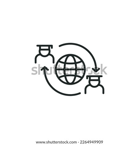 Student exchange icon isolated on white background