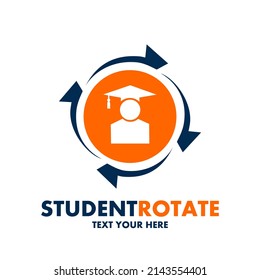 Student exchange or rotate vector logo template. This design use cap symbol. Suitable for education.