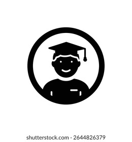 Student Face in Circle Frame for Profile Picture Representation
