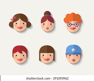 Student Face Icon Set