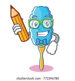 Student feather duster character cartoon