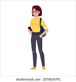 student female character collage university