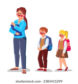 student field trip kid vector. school studying, child elementary, outdoors development student field trip kid character. people flat cartoon illustration