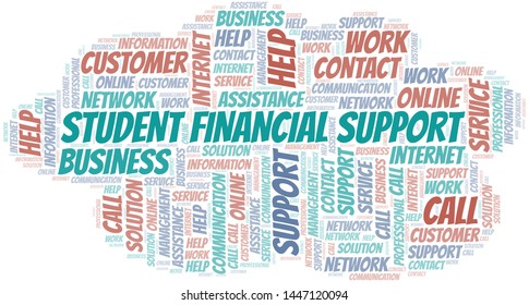 Student Financial Support word cloud vector made with text only