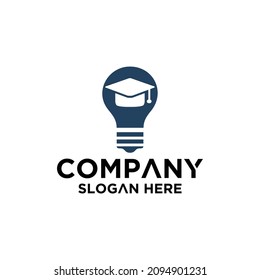Student finder bulb shape concept vector logo template
