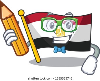 Student flag egyptian flown on cartoon pole