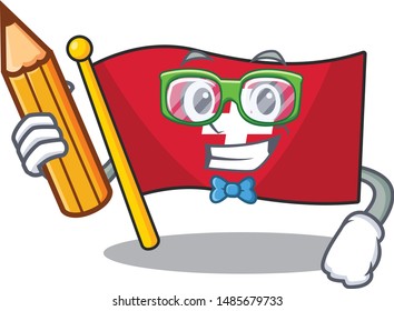 Student flag switzerland isolated in the character