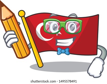 Student flag turkey isolated in the cartoon