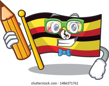 Student flag uganda in the mascot shape