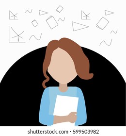 Student in flat design